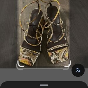 Elegant Snake Print Strappy Heels